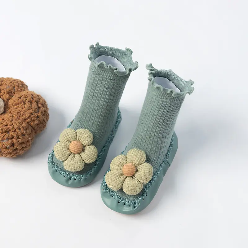 Grey Soft Baby Socks for Toddler Non-Slip Floor