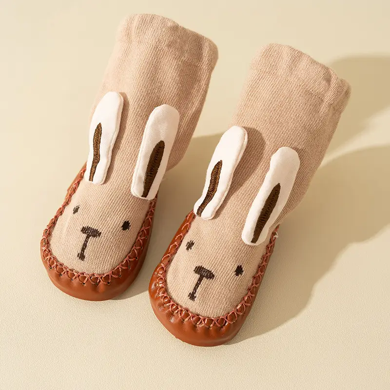 Grey Soft Baby Socks for Toddler Non-Slip Floor