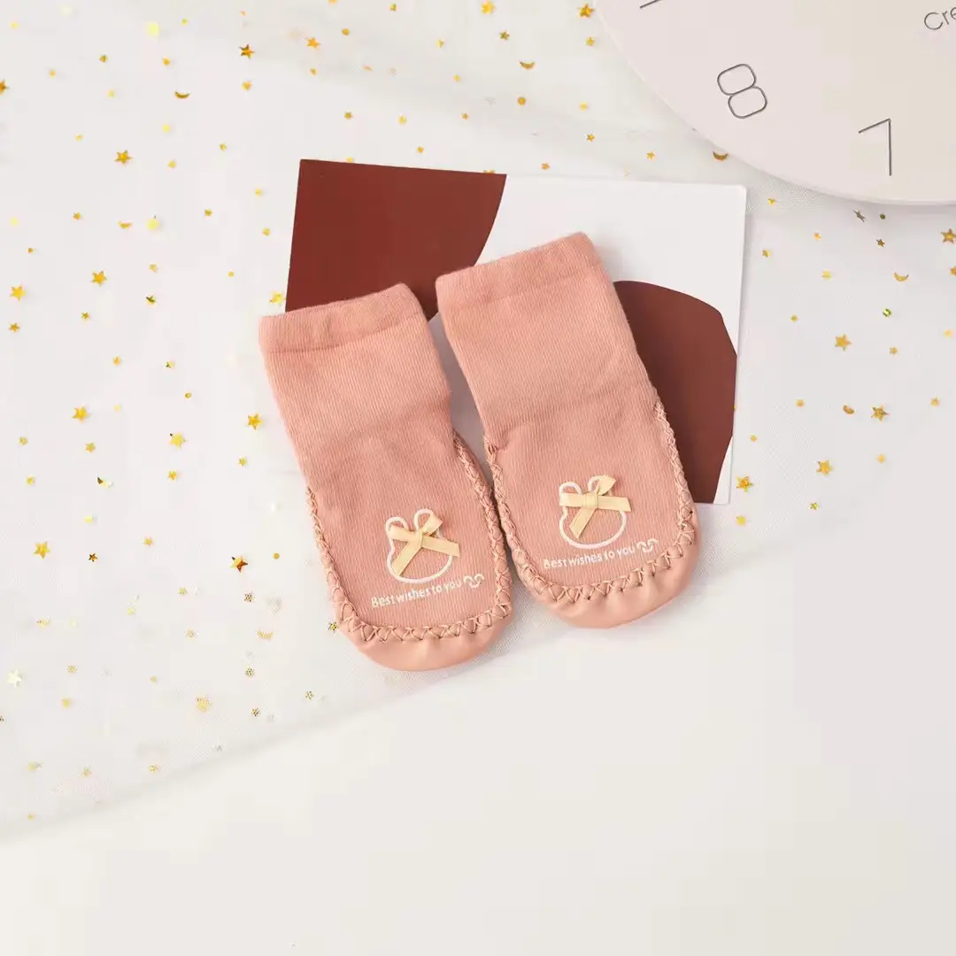Grey Soft Baby Socks for Toddler Non-Slip Floor