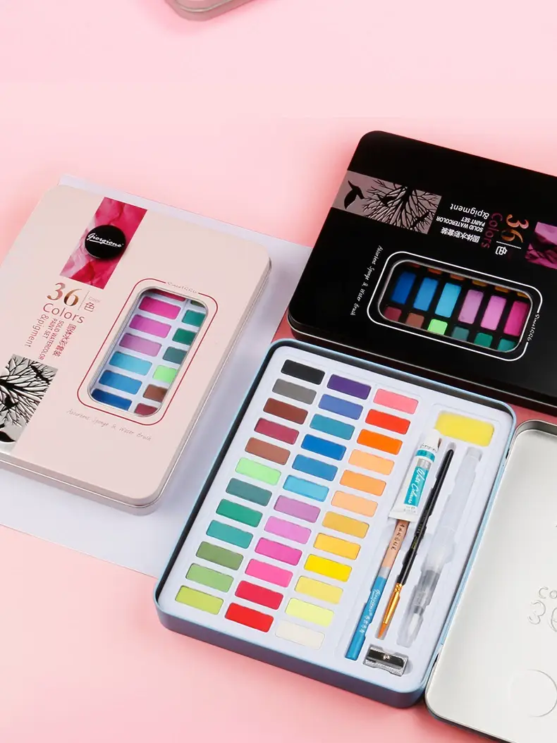 Giorgione solid watercolor paint 36 color/48 color iron boxed watercolor painting 9 set beginner hand painted watercolor — feature 14