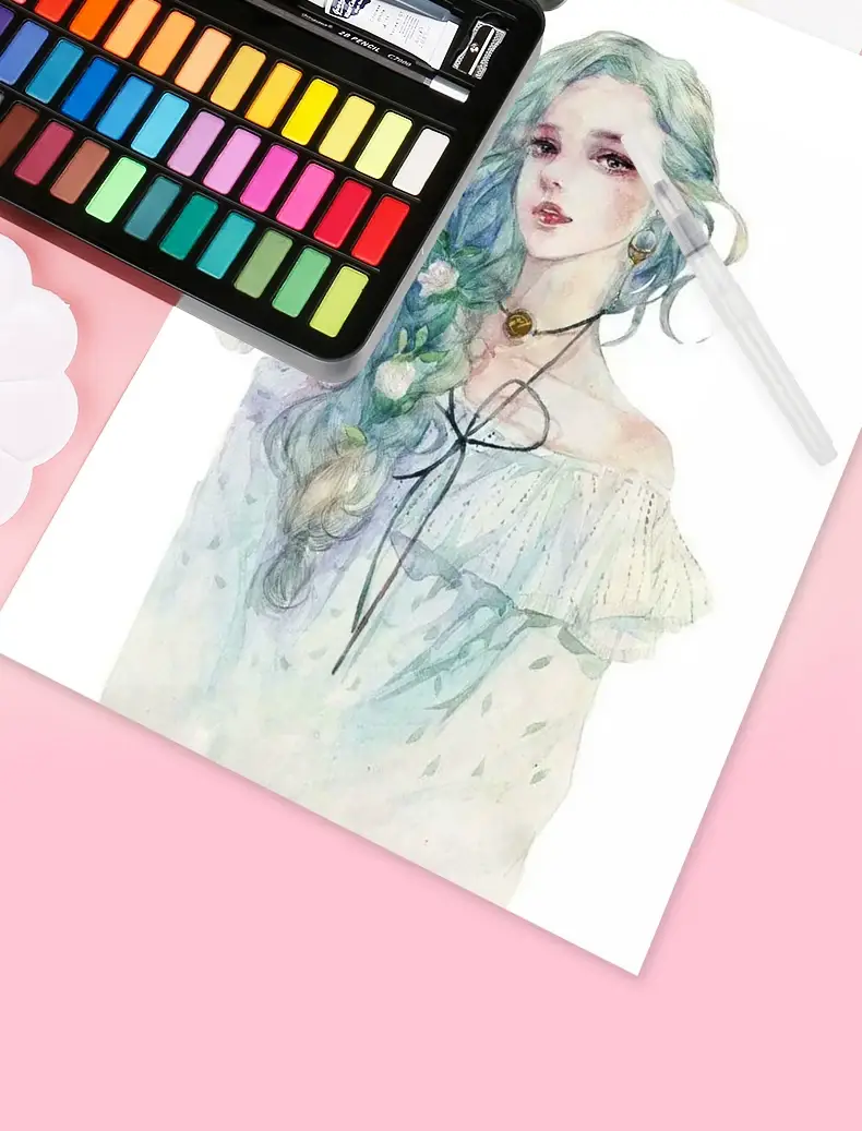 Giorgione solid watercolor paint 36 color/48 color iron boxed watercolor painting 9 set beginner hand painted watercolor — feature 9