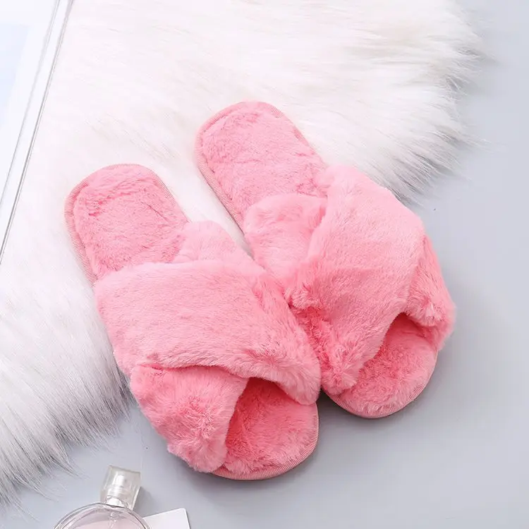 Mao Mao Cotton Slippers Women's 2020 Spring and Autumn New Women's Moon Flat Bottom Home Indoor and Outdoor Wear Plush Cotton Slippers