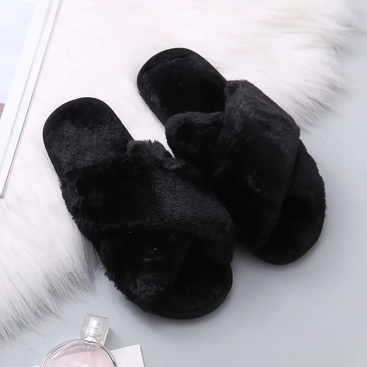 Mao Mao Cotton Slippers Women's 2020 Spring and Autumn New Women's Moon Flat Bottom Home Indoor and Outdoor Wear Plush Cotton Slippers