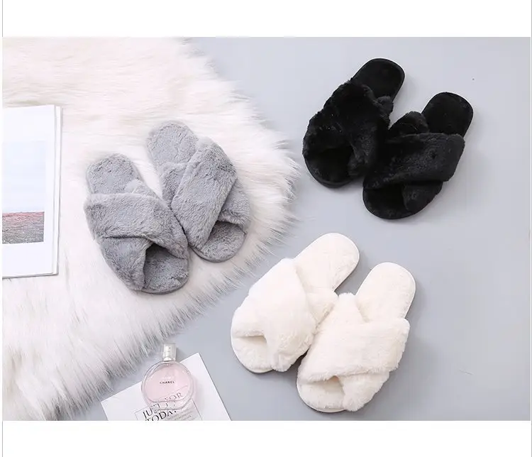 Mao Mao Cotton Slippers Women's 2020 Spring and Autumn New Women's Moon Flat Bottom Home Indoor and Outdoor Wear Plush Cotton Slippers — feature 14