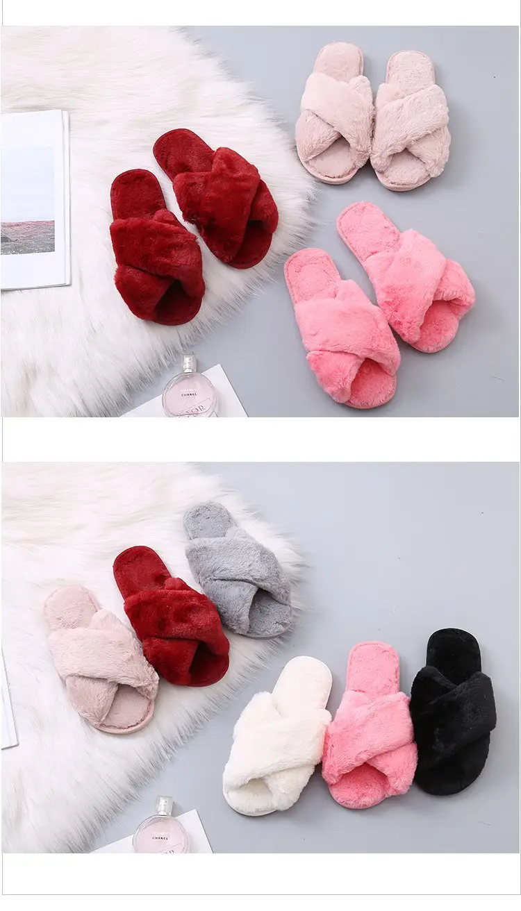 Mao Mao Cotton Slippers Women's 2020 Spring and Autumn New Women's Moon Flat Bottom Home Indoor and Outdoor Wear Plush Cotton Slippers — feature 15