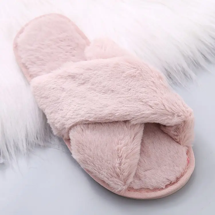 Mao Mao Cotton Slippers Women's 2020 Spring and Autumn New Women's Moon Flat Bottom Home Indoor and Outdoor Wear Plush Cotton Slippers