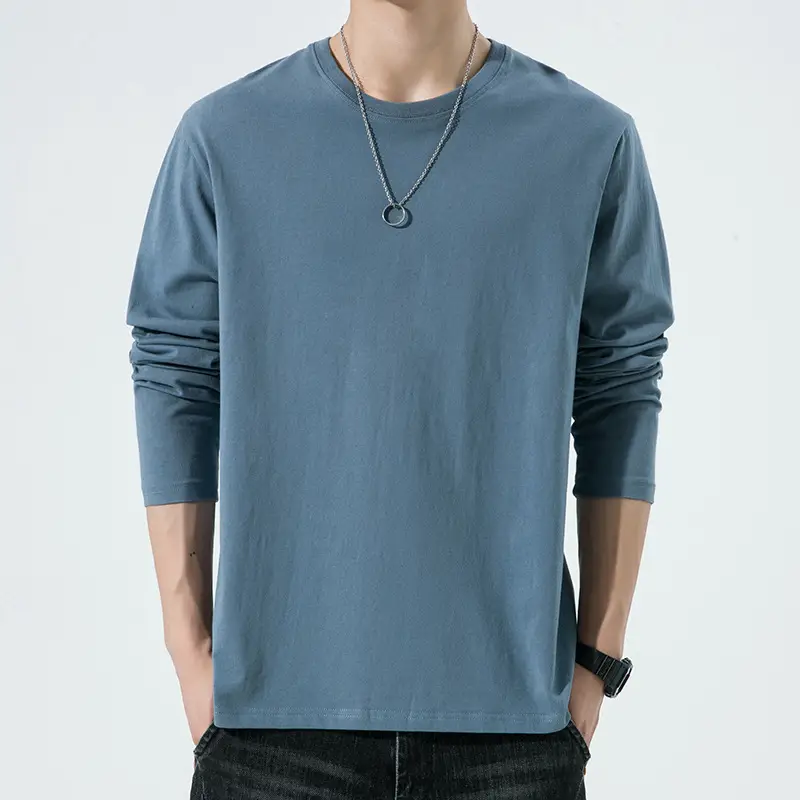 Men Long Sleeve T-Shirt Blue Spring Autumn 2025 - Image 4