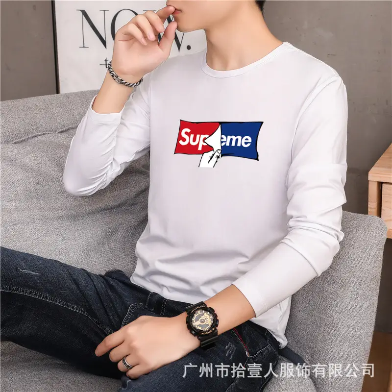 Men's Long Sleeve Sunflower T-Shirt White Peacebird Print