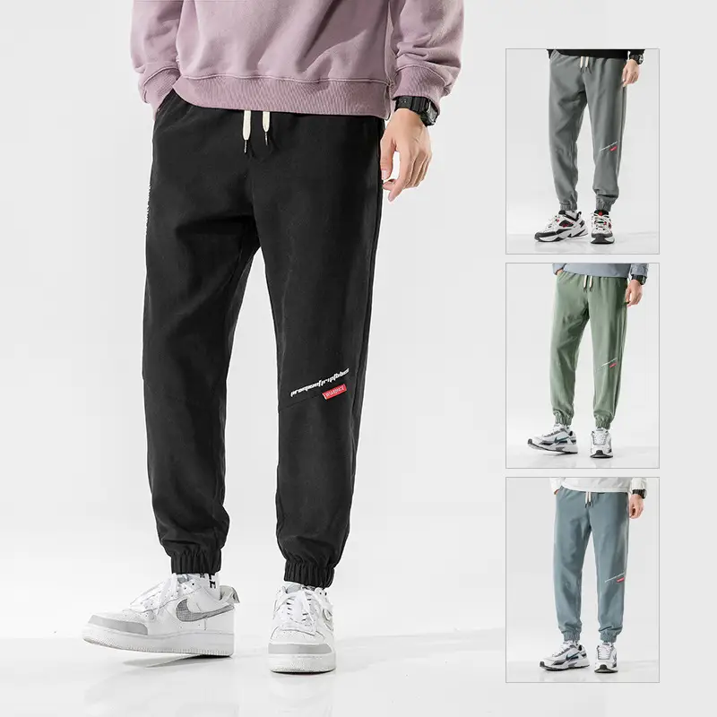 Men's 2025 Printed Leg Pants Grey Loose Casual Sports - Image 5