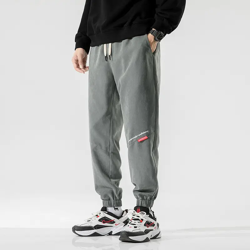 Men's 2025 Printed Leg Pants Grey Loose Casual Sports - Image 6