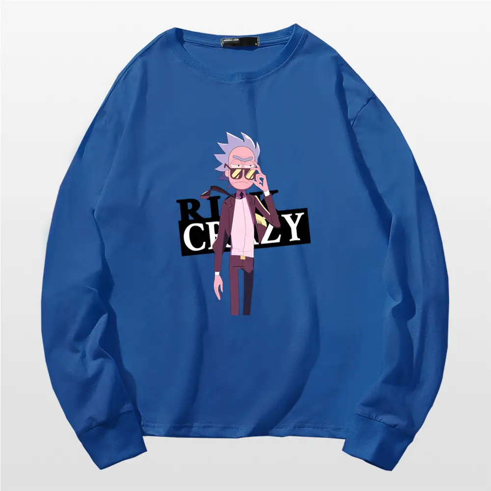 Rick Morty Long Sleeve Cartoon T-Shirt Black