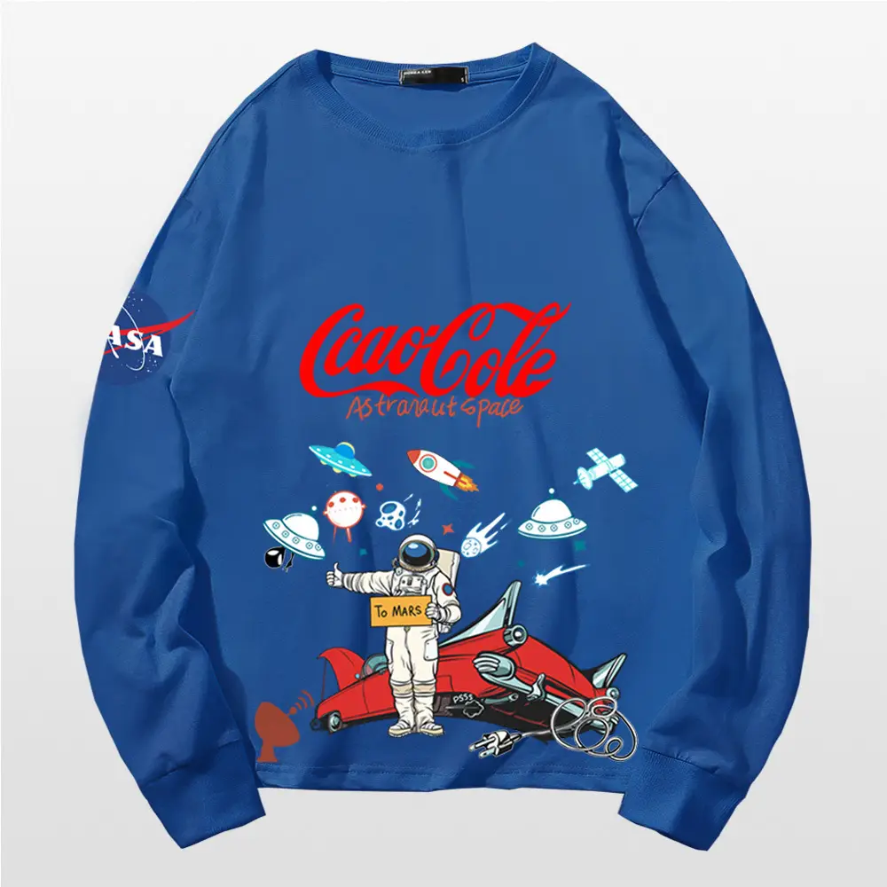Tide NASA Cotton Long Sleeve T-Shirt Blue - Image 5