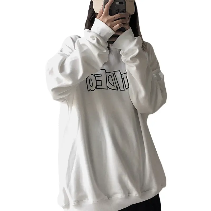 Women Black Graphic Sweatshirt Loose Fit - Image 7