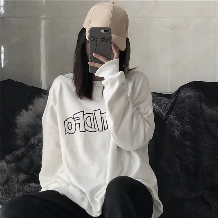 Women Black Graphic Sweatshirt Loose Fit — feature 12