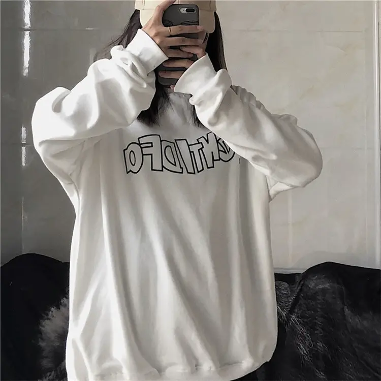 Women Black Graphic Sweatshirt Loose Fit — feature 16