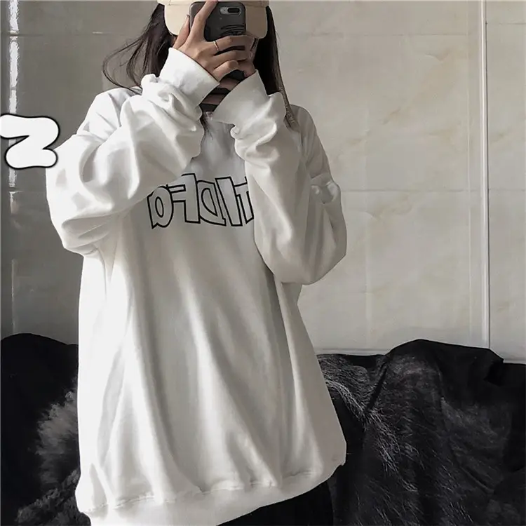 Women Black Graphic Sweatshirt Loose Fit — feature 18