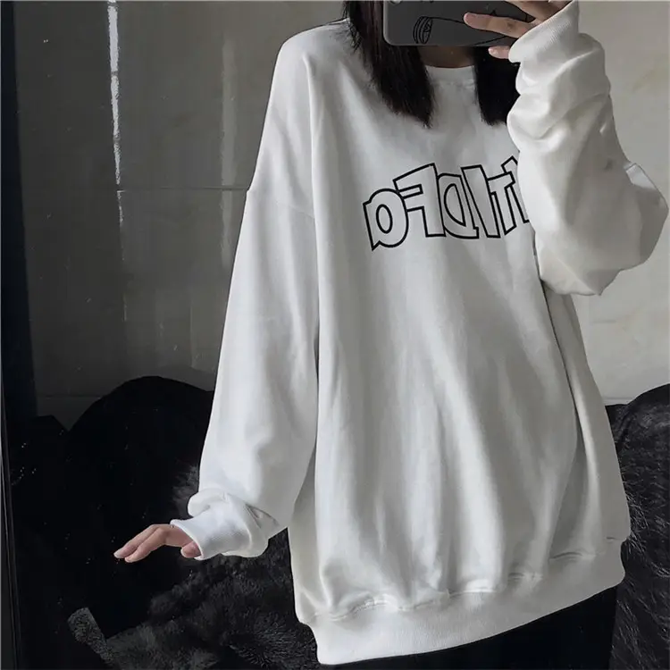 Women Black Graphic Sweatshirt Loose Fit — feature 19