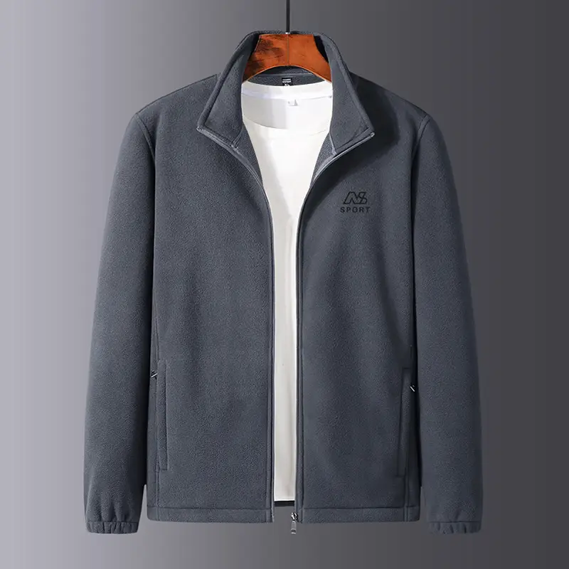 Men's 2023 Fleece Zipper Jacket Black - Image 6