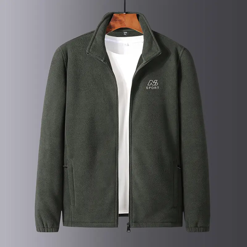 Men's 2023 Fleece Zipper Jacket Black - Image 7