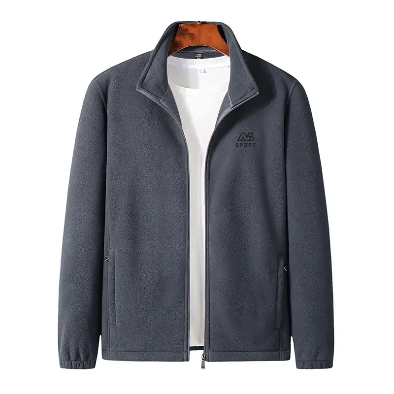 Men's 2023 Fleece Zipper Jacket Black - Image 9