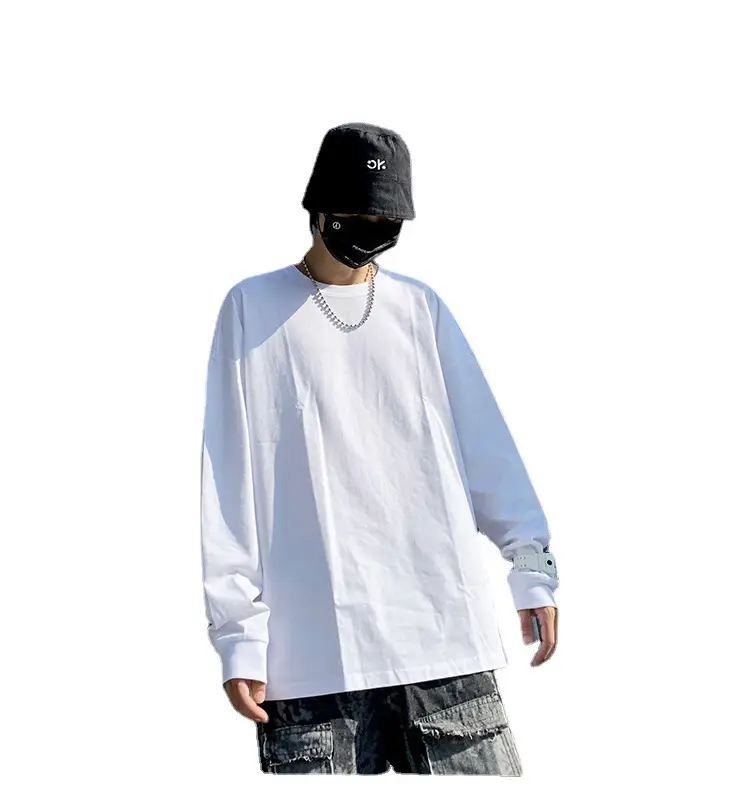 New Men Long Sleeve T-Shirt White Oversized Large - Image 6