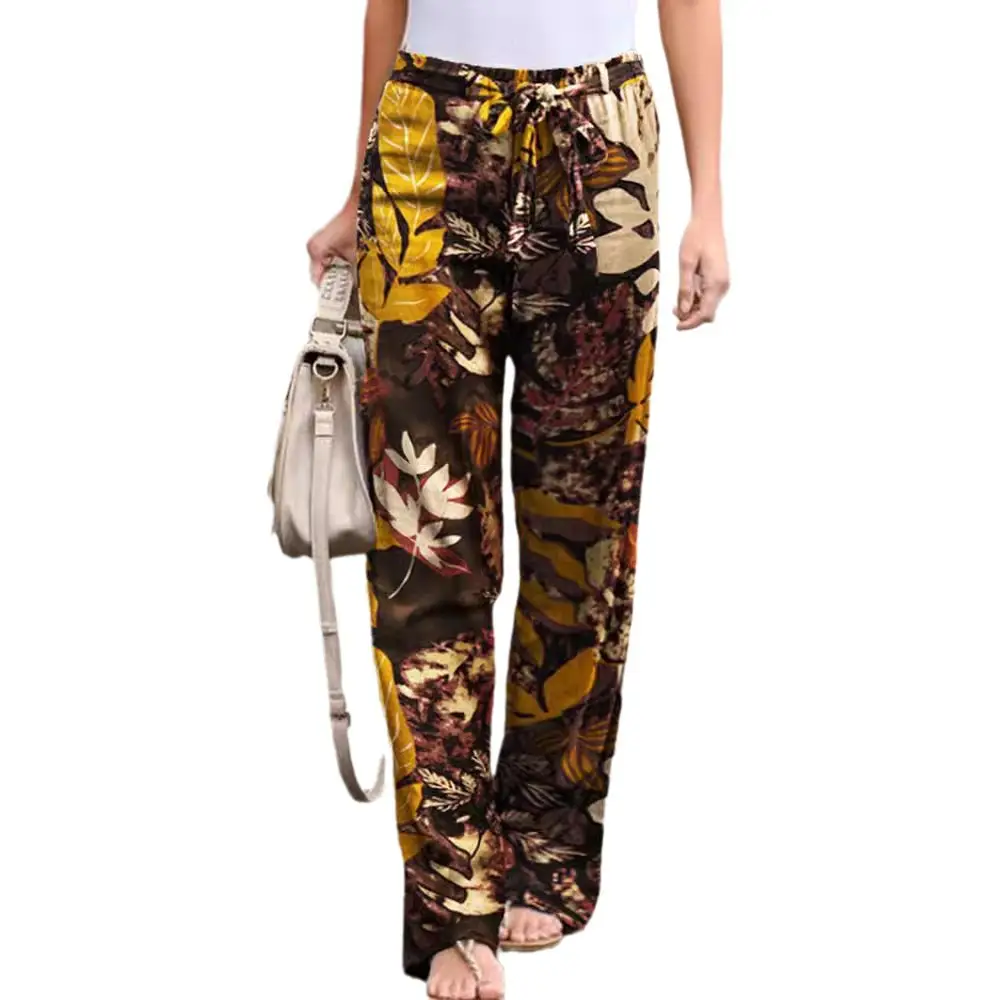 Women Floral Cotton Pants Elastic Waist Casual 2025 - Image 13