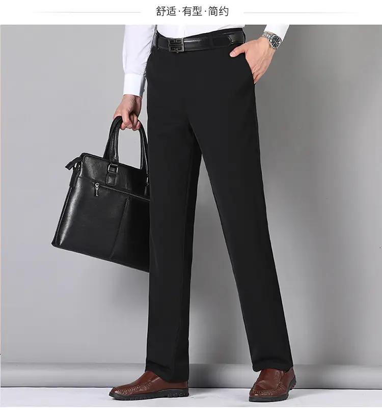Black Slim Fit Dad Pants for Men Business Casual — feature 16