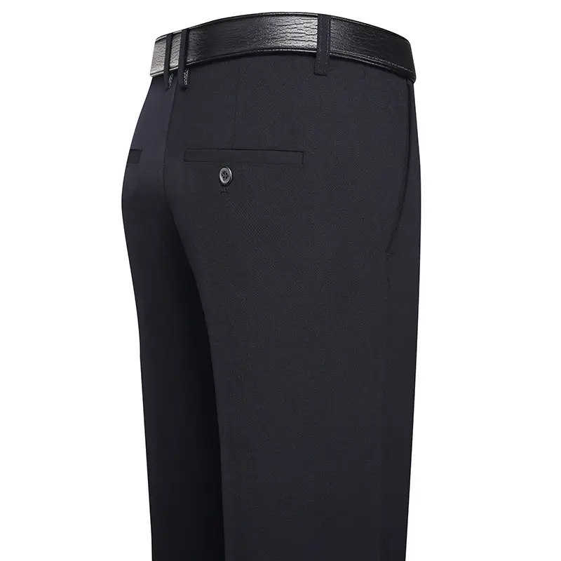 Black Slim Fit Dad Pants for Men Business Casual