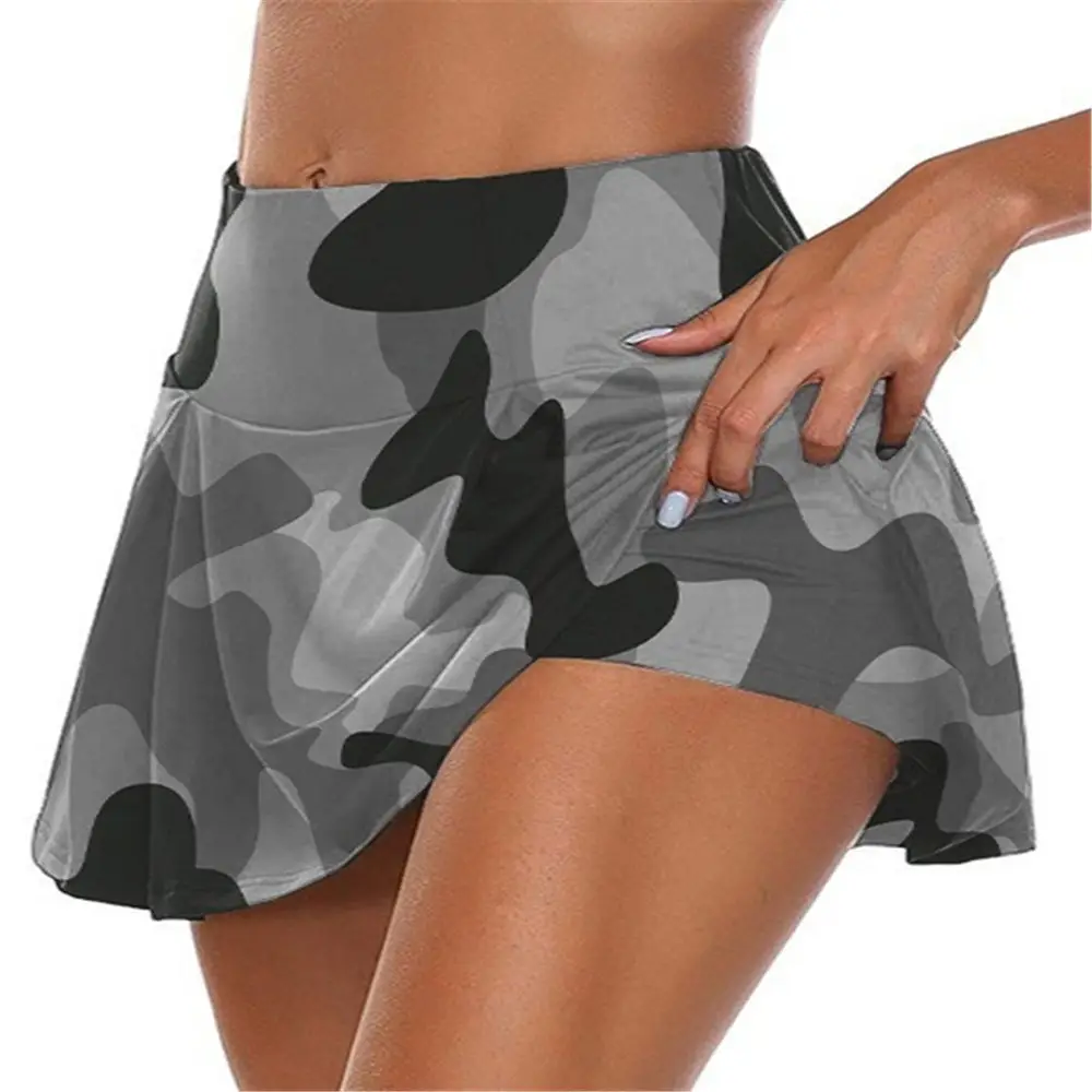 Women's Red Black Camo High Waist Camouflage Shorts - Image 3