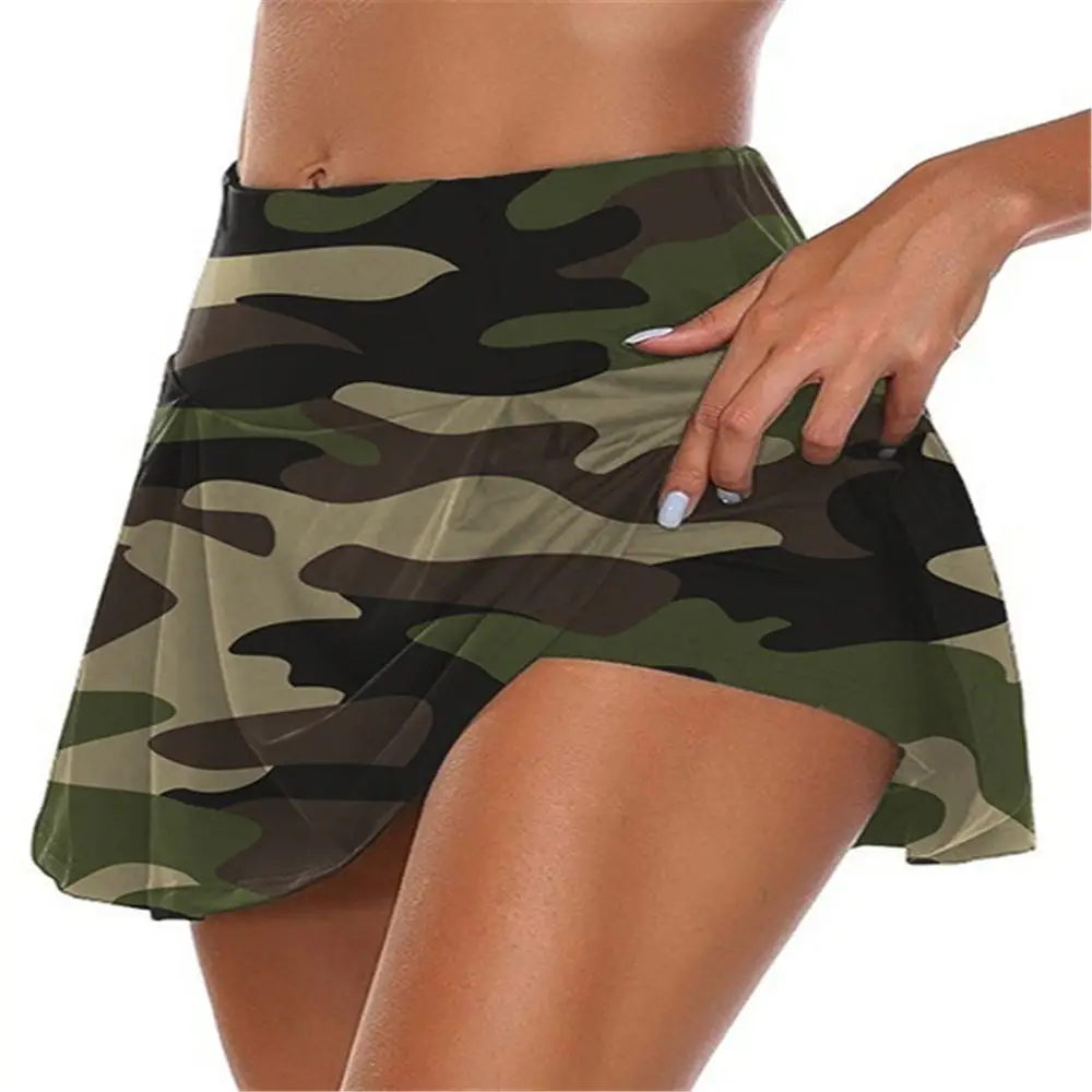 Women's Red Black Camo High Waist Camouflage Shorts - Image 5