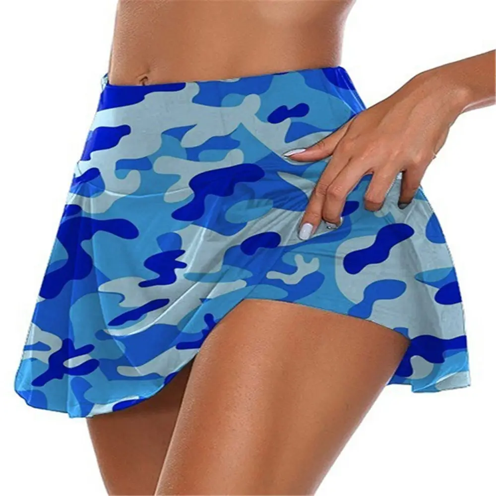 Women's Red Black Camo High Waist Camouflage Shorts - Image 4