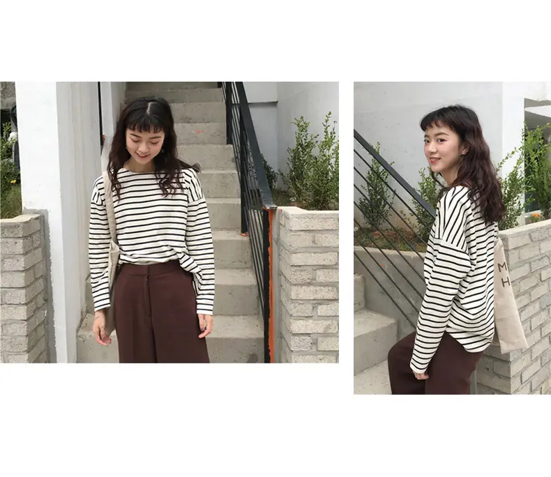 Women Striped Long Sleeve T-Shirt Autumn Winter 2020 — feature 8