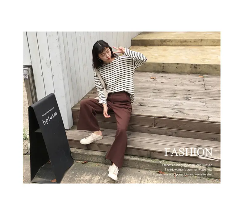 Women Striped Long Sleeve T-Shirt Autumn Winter 2020 — feature 9
