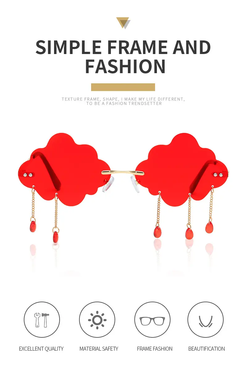 Cloud Sunglasses for Women Street Style Rimless — feature 2