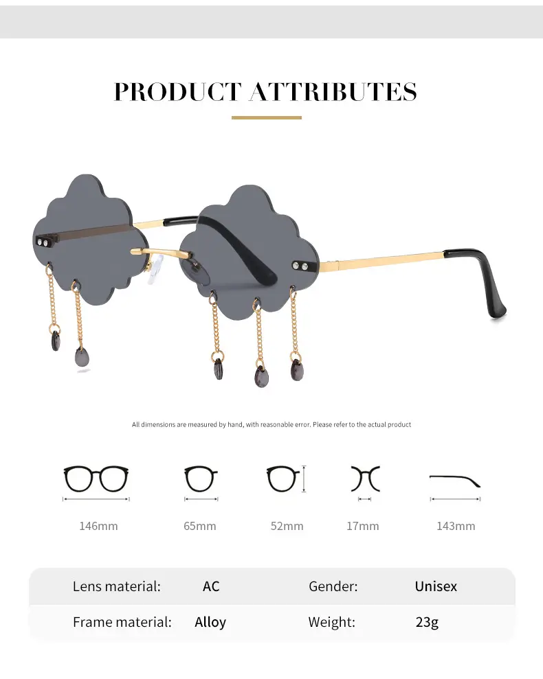 Cloud Sunglasses for Women Street Style Rimless — feature 4