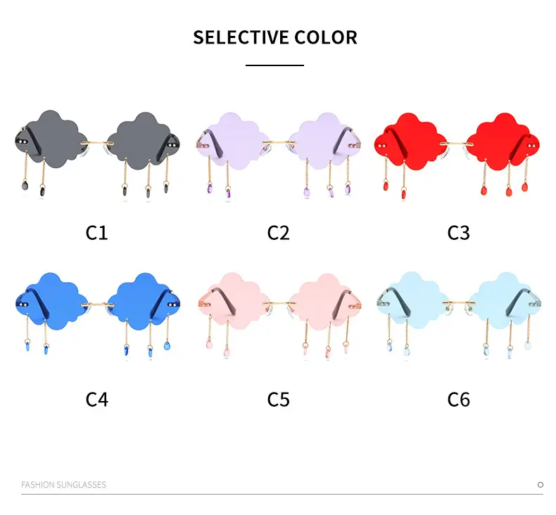 Cloud Sunglasses for Women Street Style Rimless — feature 5