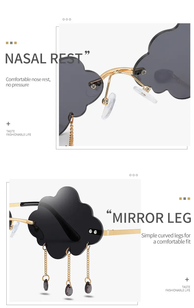 Cloud Sunglasses for Women Street Style Rimless — feature 8