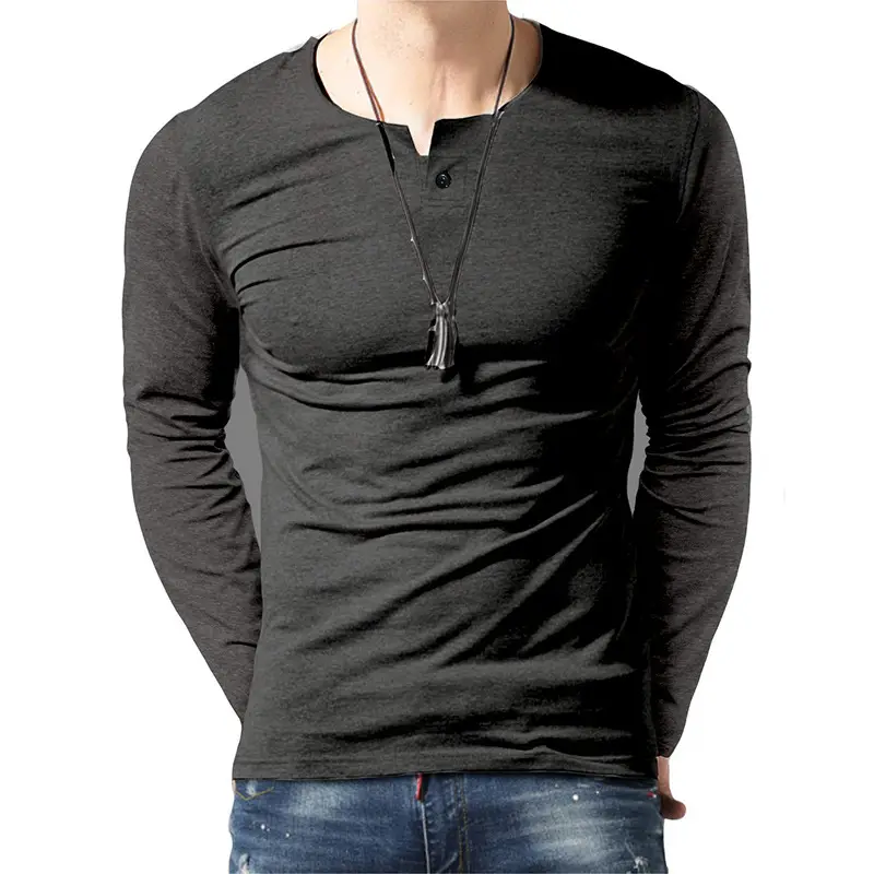 Men's Black Long Sleeve T-Shirt Large Size - Image 4