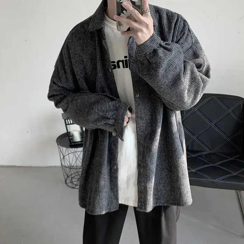 Men's Loose Fit Brown Korean Style Jacket