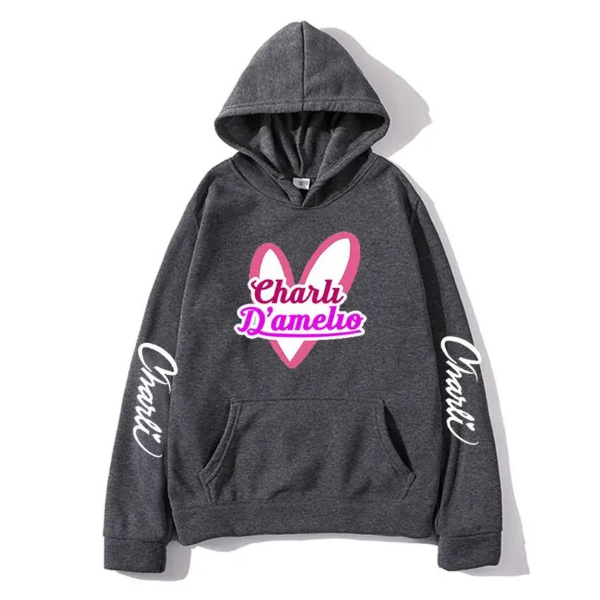 Orange Charli D'Amelio Hoodie Winter Casual Unisex
