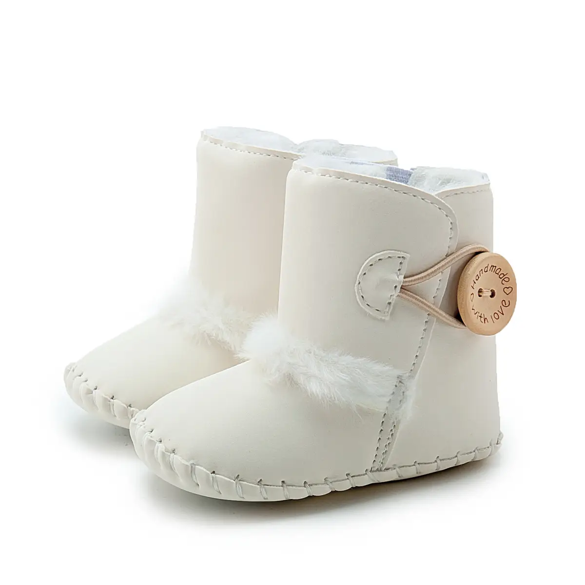 Black Velvet Winter Boots for Toddlers with Faux Fur Trim