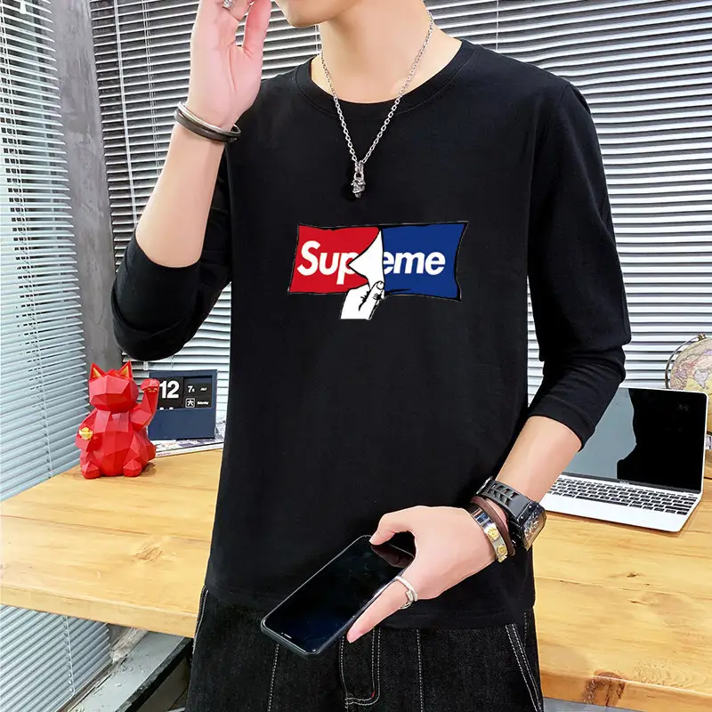 Men Black Vintage Graphic Long Sleeve T-Shirt - Image 12