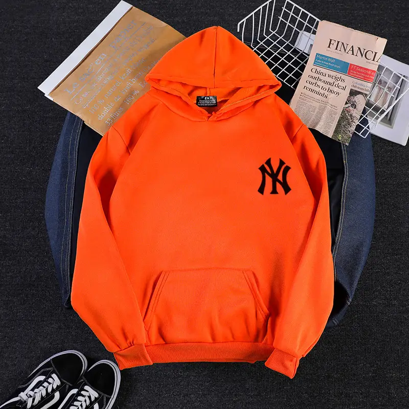 Women Korean Style Yellow NY Logo Hoodie 2024 Winter Casual - Image 13