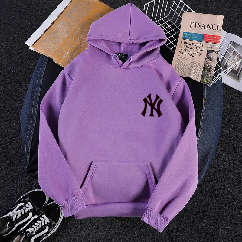 Women Korean Style Yellow NY Logo Hoodie 2024 Winter Casual — feature 11