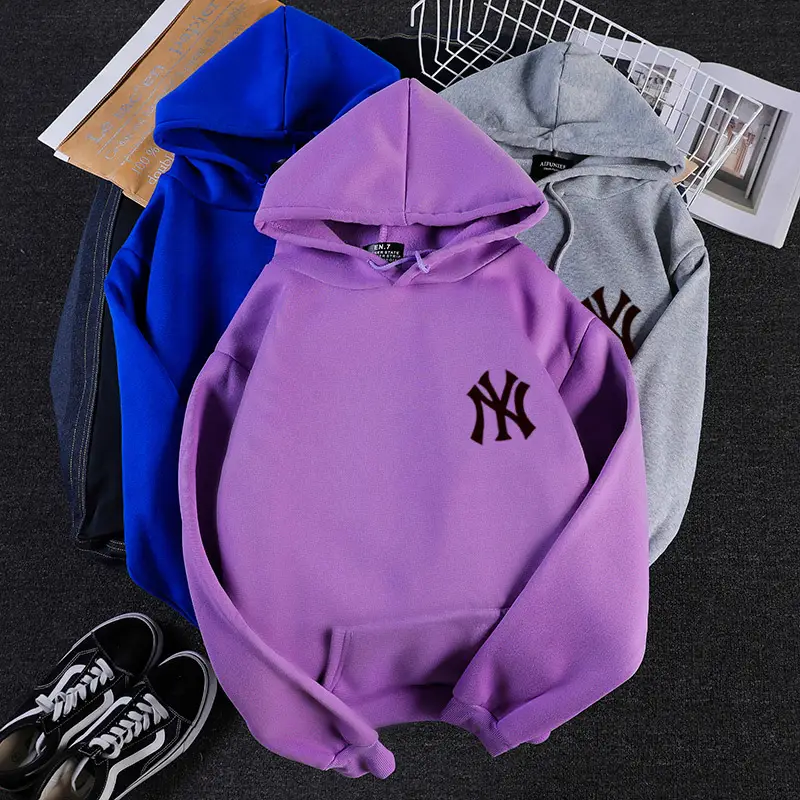 Women Korean Style Yellow NY Logo Hoodie 2024 Winter Casual — feature 12