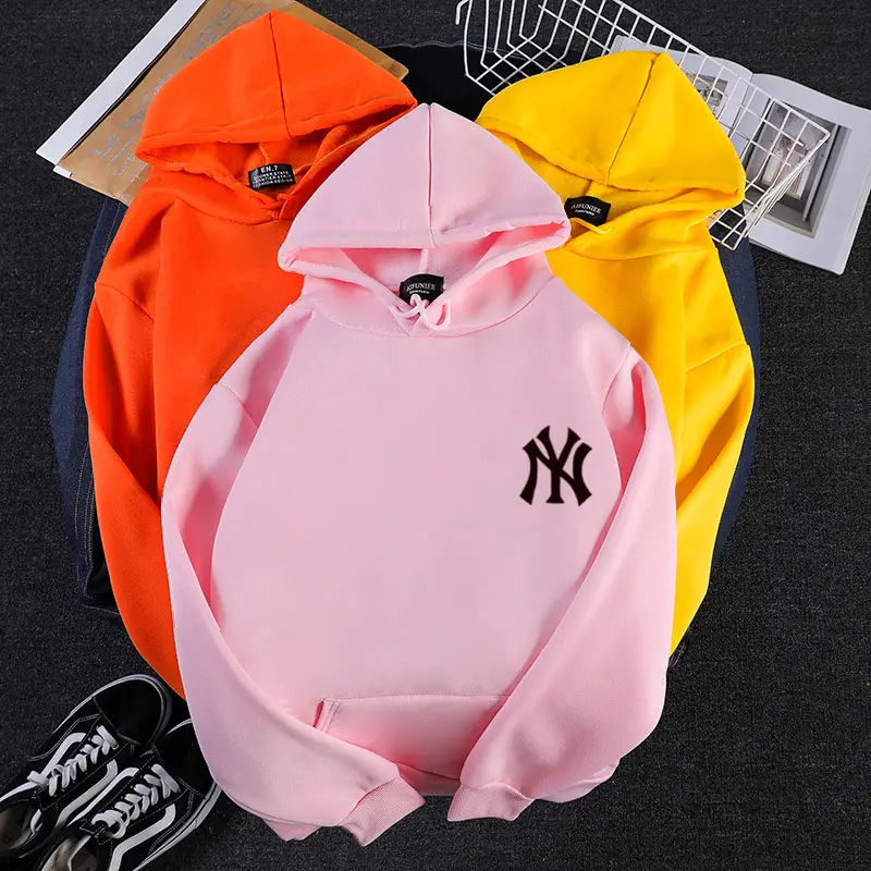 Women Korean Style Yellow NY Logo Hoodie 2024 Winter Casual — feature 13
