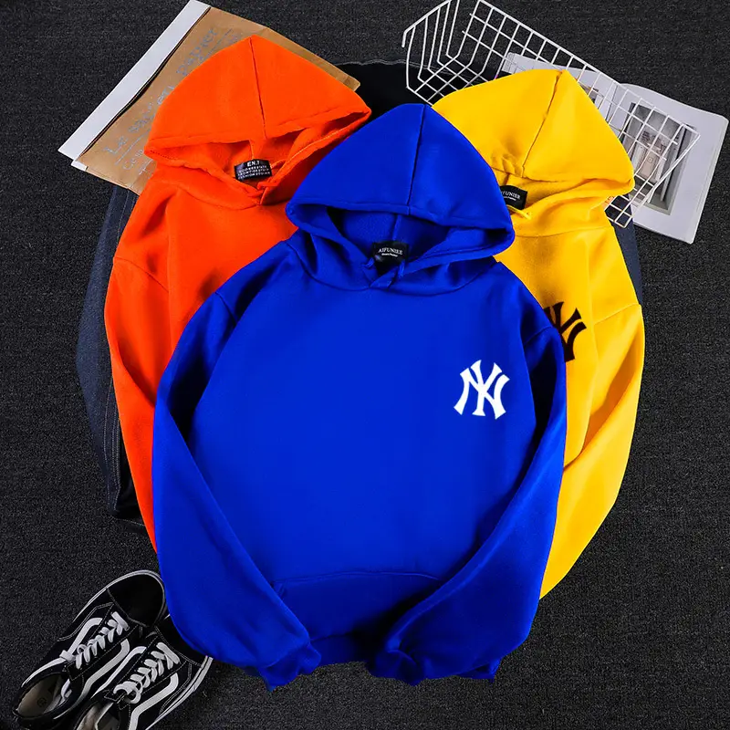 Women Korean Style Yellow NY Logo Hoodie 2024 Winter Casual — feature 14