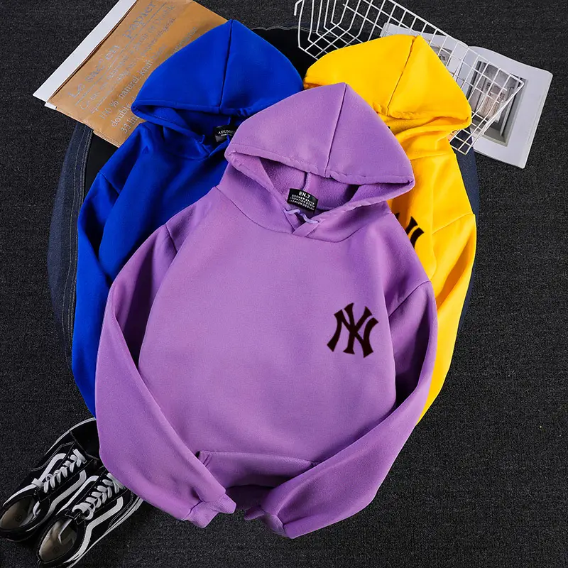 Women Korean Style Yellow NY Logo Hoodie 2024 Winter Casual — feature 16