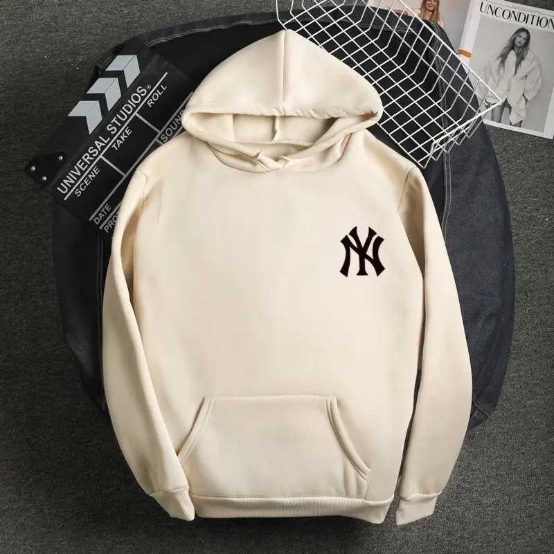 Women Korean Style Yellow NY Logo Hoodie 2024 Winter Casual — feature 3