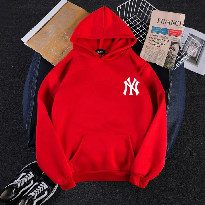Women Korean Style Yellow NY Logo Hoodie 2024 Winter Casual - Image 4